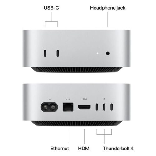 512macm4-1_1_1.jpg Apple 2024 Mac mini, M4 chip with 10-core CPU and 10-core GPU, 16GB Unified Memory, 512GB, Silver, NEW