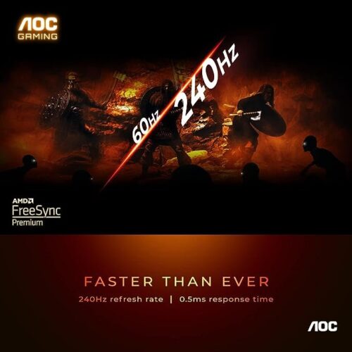 OC C27G2Z 27" Curved Frameless Ultra-Fast Gaming Monitor, FHD 1080p, 0.5ms 240Hz, FreeSync, HDMI/DP/VGA, Height Adjustable,