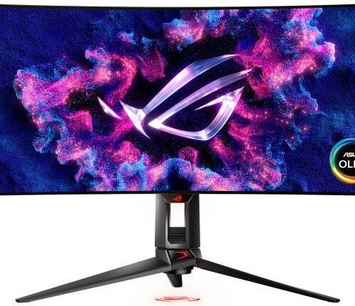 ASUS ROG Swift OLED PG34WCDM Gaming Monitor, 34" QHD OLED Display, 240Hz Refresh Rate, 0.03ms (GtG) Response Time, 800R Curvature, FreeSync Premium Pro, G-Sync Technology