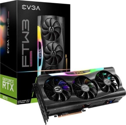 6a9bafab4056d636e3756daedbcd7816-hi.jpg EVGA GeForce RTX 3070 FTW3 Ultra Gaming 8GB GDDR6 Graphics Card, 256 bit, 14000 MHz, PCIe 4.0, HDMI, DisplayPort, iCX3 Technology, ARGB LED, Metal Backplate