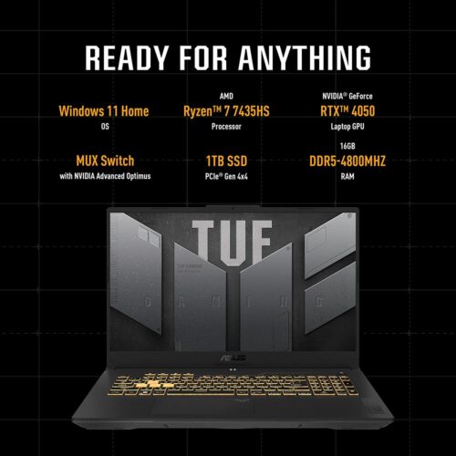 Asus TUF FA506NCR-WH71 GAMING AMD Ryzen™ 7 7435HS 512GB SSD 8GB 15.6" (1920x1080) 144HZ WIN11 NVIDIA® RTX 3050 4096MB GRPAHITE BLACK Backlit Keyboard