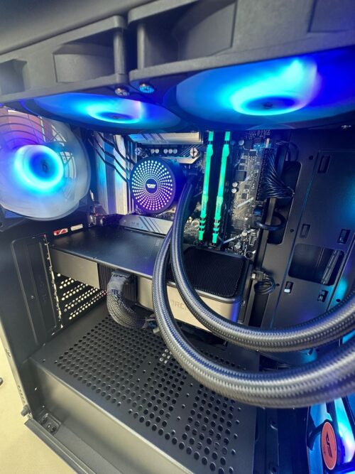 GAMING PC Intel(R) Core (TM)i7-processor 14 (14700f) Generation  16GB DDR4 3200MHz HYPERX  RAM  512 M2  SSD  1TB HDD RTX  3070 8GB GRAPHICS   ⁠750W POWER SUPPLY  ASUS B760m a-WiFi mother board  Dark flash LIQUID cooler  DARK FLASH DK260 air