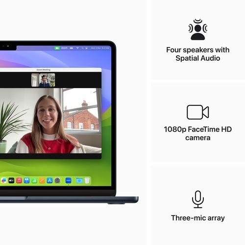 13" MacBook Air: M3 chip, 8GB RAM, 512GB SSD with 8-core CPU and 10-core GPU, English Keyboard - Midnight