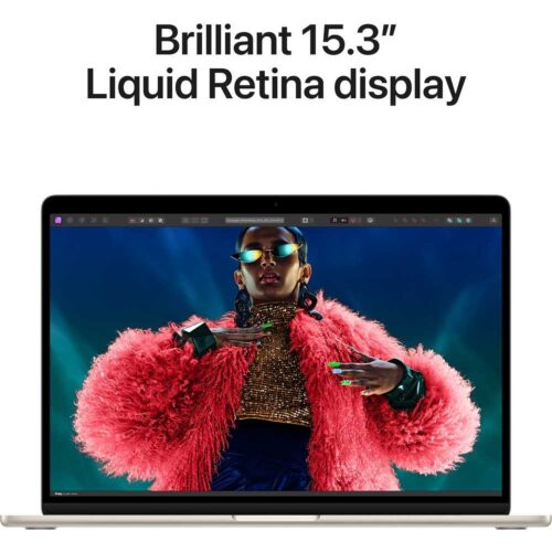 Apple MacBook Air 15-inch (2024) – M3 with 8-core CPU / 8GB RAM / 256GB SSD / 10-core GPU / macOS Sonoma / English Keyboard / Starlight / Middle East Version