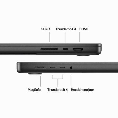 Apple MacBook Pro 14-inch (2024) – M4 Pro with 14-core CPU / 24GB RAM / 512GB SSD / 20-core GPU / macOS Sequoia / English & Arabic Keyboard / Middle East Version apple  warranty